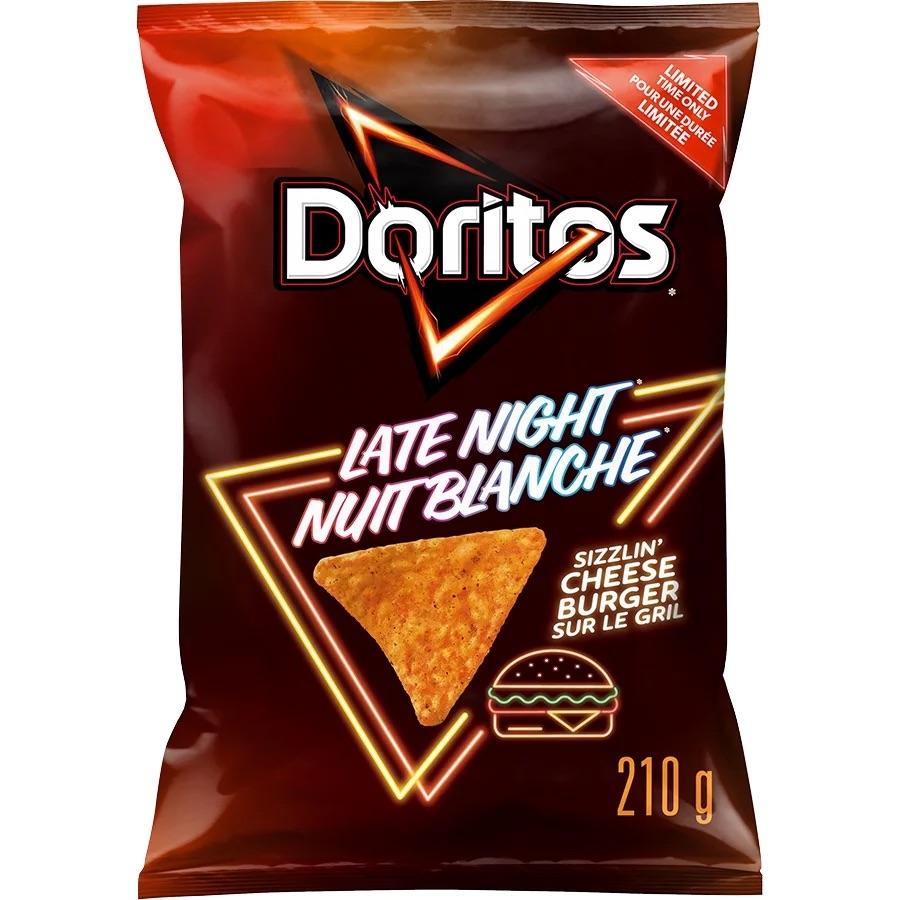 DORITOS LATE NIGHT Sizzlin’ Cheeseburger Flavoured Tortilla Chips