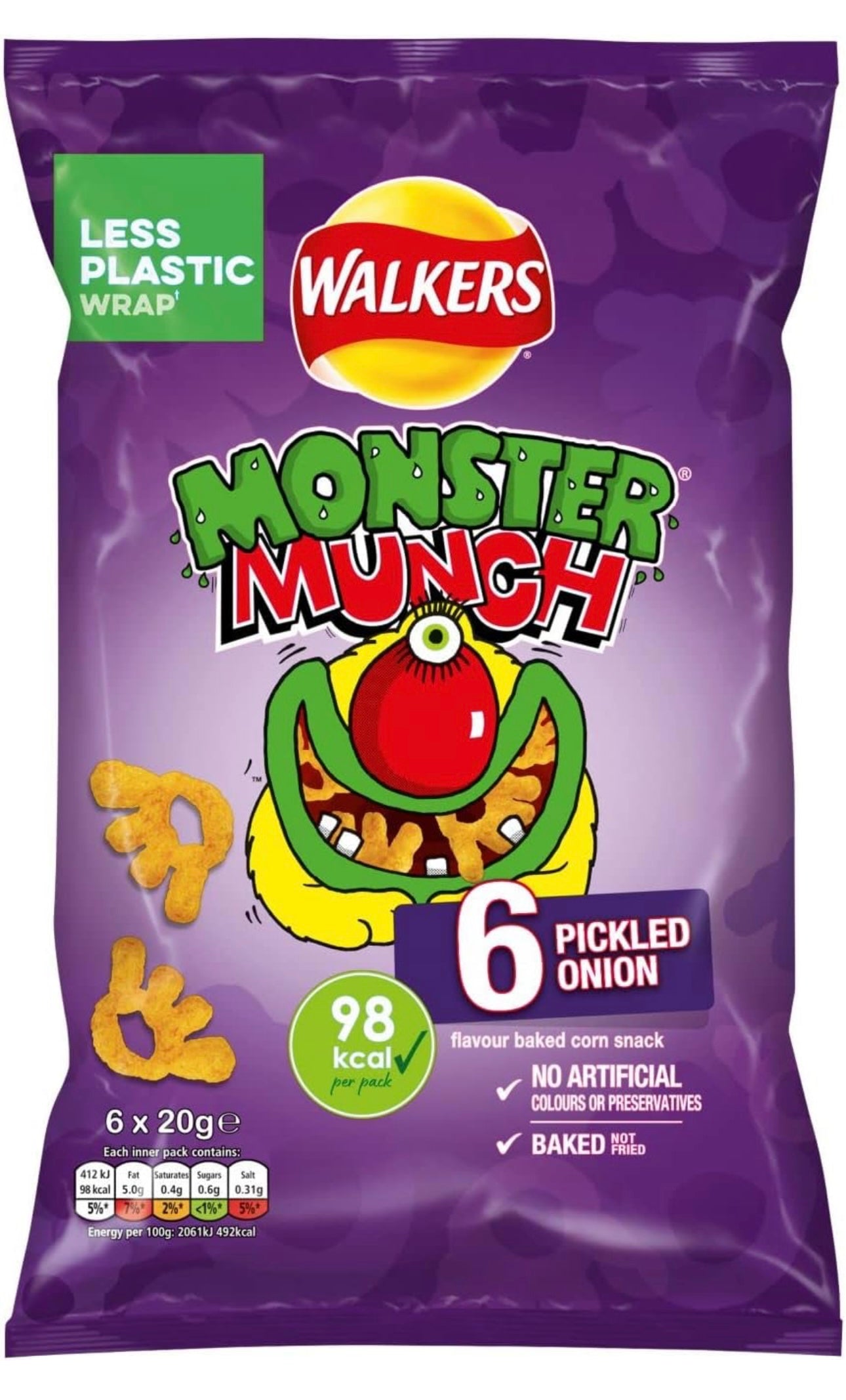 Walkers Monster Munch Pickled Onion Multipack Snacks