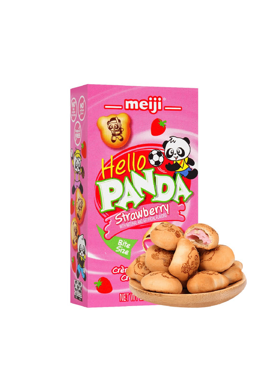 Hello Panda Biscuit with Strawberry Cream
Filling