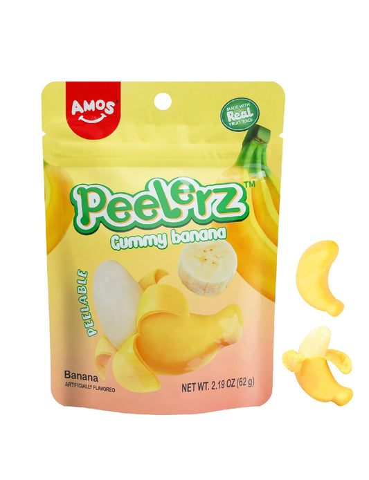 Amos Peelable Banana Candy Peelerz Gummy Banana Peeling Candy Resealable -China