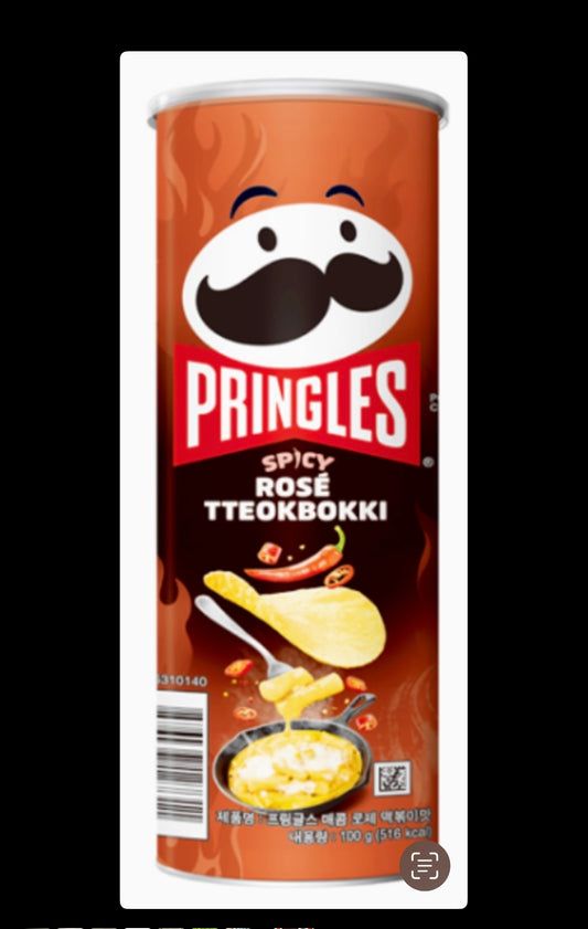 Pringles Spicy rose Tteokbokki flavor set limited, Product of Korea 100g