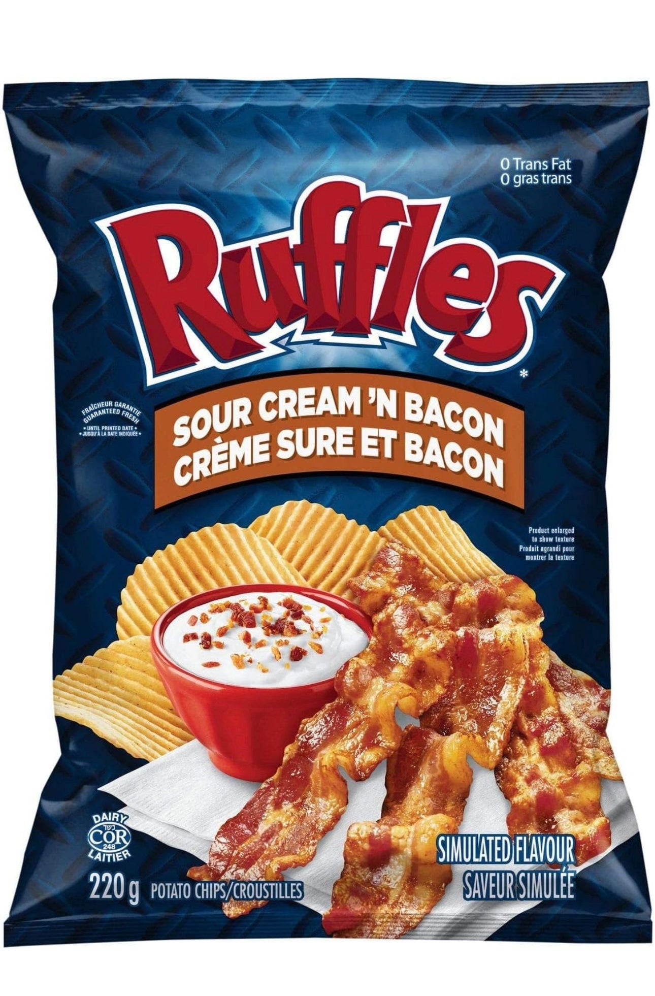 Lays Ruffles Sour Cream & Bacon Potato Chips