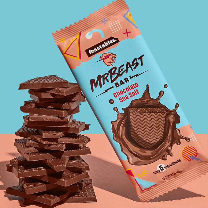 FEASTABLES MRBEAST BAR - CHOCOLATE SEA SALT (60G) (Product of Peru)