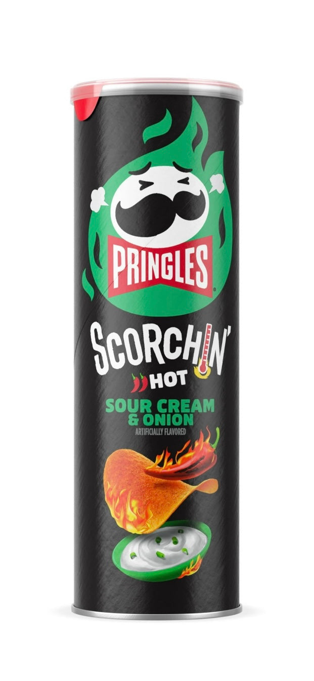 Pringles Scorchin' Potato Crisps Chips, Sour Cream and Onion