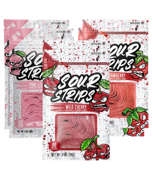 Sour Strips Candy - Wild Cherry