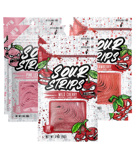 Sour Strips Candy - Wild Cherry