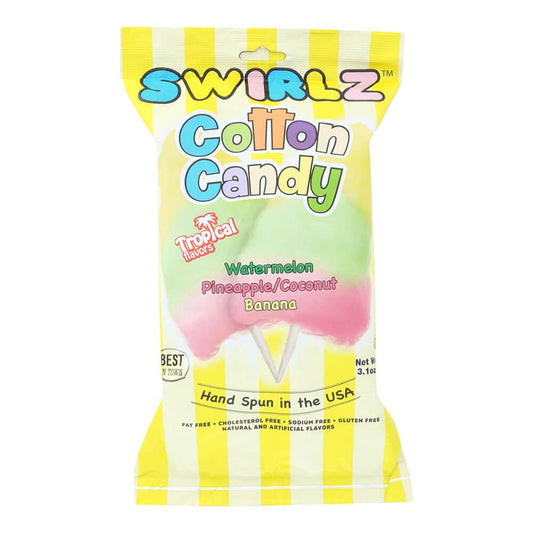 Swirlz Watermelon Pineapple/Coconut Banana Cotton Candy 88g