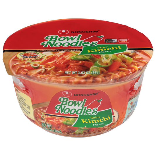 Nongshim Bowl Noodles Spicy Kimchi Flavor