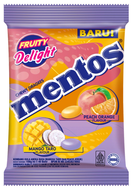 Mentos Fruity Delight Peg Bag 120g - Indonesia