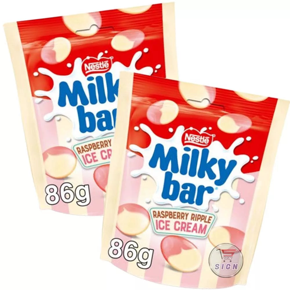 Milky bar Raspberry Ripple IceCream Buttons - United Kingdom