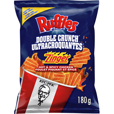 Double Crunch KFC Zinger Hot & Spicy Chicken Flavoured Potato Chips - Canada