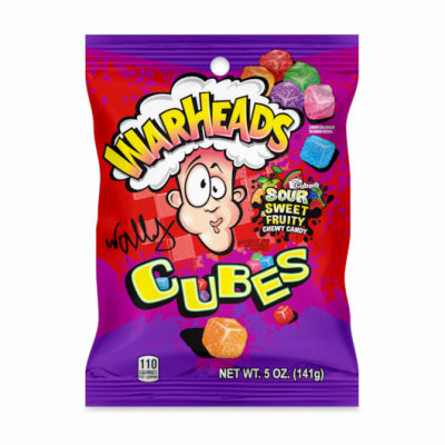 Warheads Cubes Stand Up Bag, 10 oz