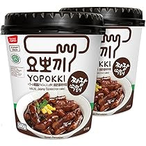 Yopokki Instant Halal Tteokbokki Cup Korean Street food with Jjajang flavored sauce Topokki Rice Cake - Quick & Easy to Prepare