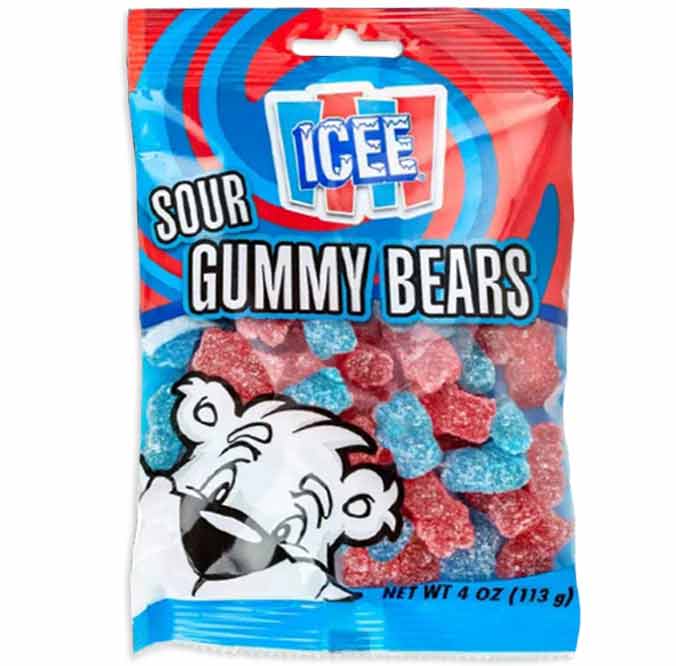 ICEE SOUR GUMMY BEARS - PEG BAG