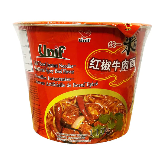 Unif Bowl Instant Noodles - Spicy Beef Flavor